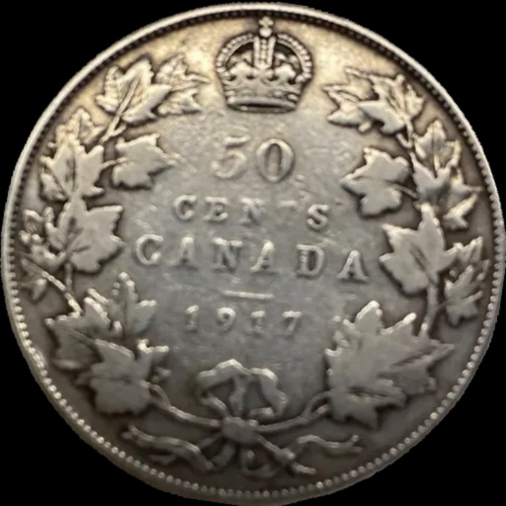 Vintage 1917 Canadian 50 Cent Coin